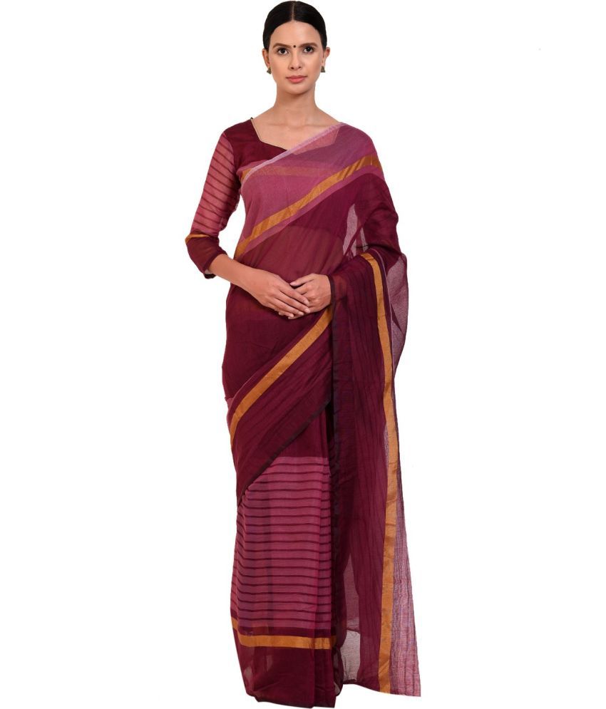     			Vkaran Net Cut Outs Saree With Blouse Piece - Pink ( Pack of 1 )