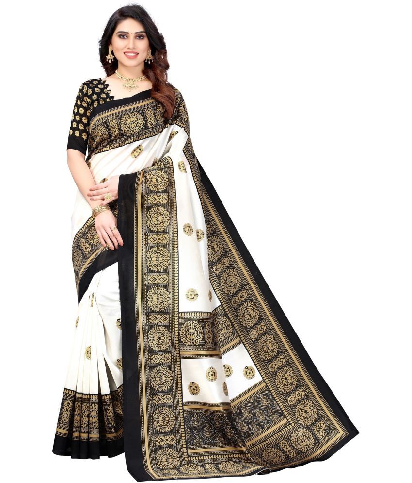     			Vkaran Net Cut Outs Saree With Blouse Piece - Black ( Pack of 1 )