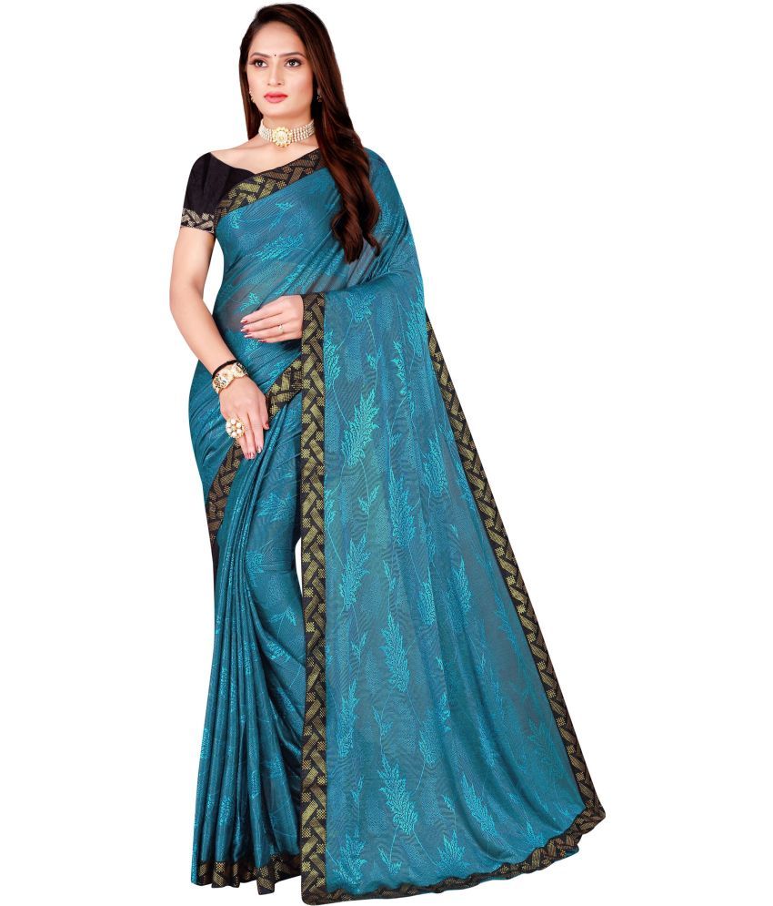     			Vkaran Net Cut Outs Saree With Blouse Piece - Rama ( Pack of 1 )