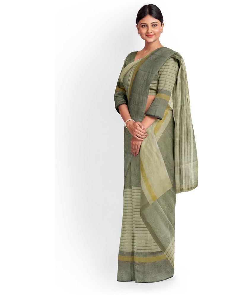     			Vkaran Net Cut Outs Saree With Blouse Piece - Grey ( Pack of 1 )