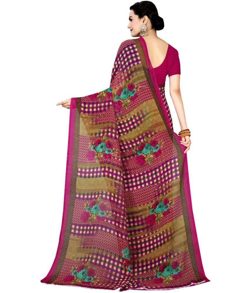     			Vkaran Net Cut Outs Saree With Blouse Piece - Brown ( Pack of 1 )