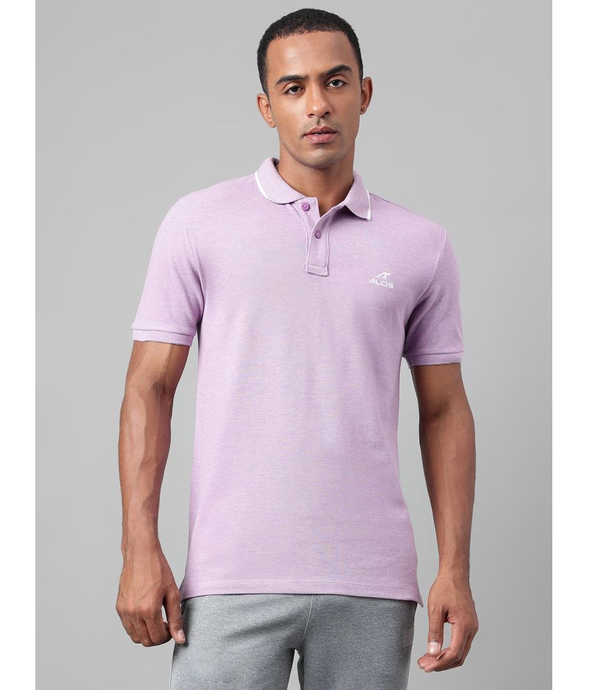     			Alcis Lavender Cotton Regular Fit Men's Sports Polo T-Shirt ( Pack of 1 )