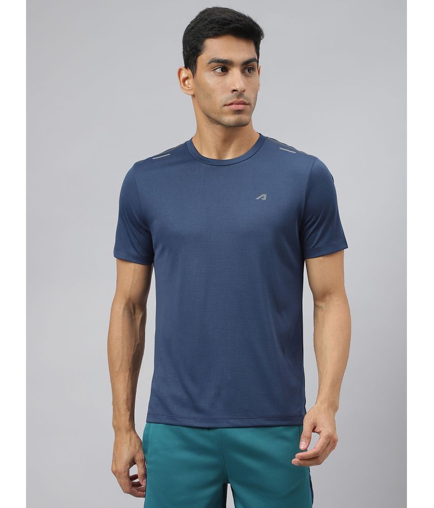     			Alcis Navy Blue Polyester Slim Fit Men's Sports T-Shirt ( Pack of 1 )