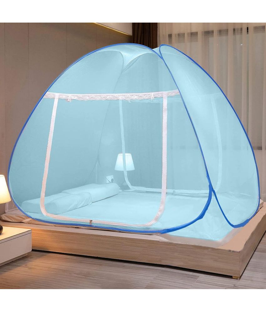     			CASA FURNISHING - Blue HDPE - High Density Poly Ethylene Tent Mosquito Net ( Pack of 1 )