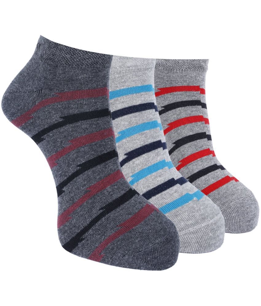     			Force NXT Cotton Blend Men's Striped Multicolor Low Cut Socks ( Pack of 3 )