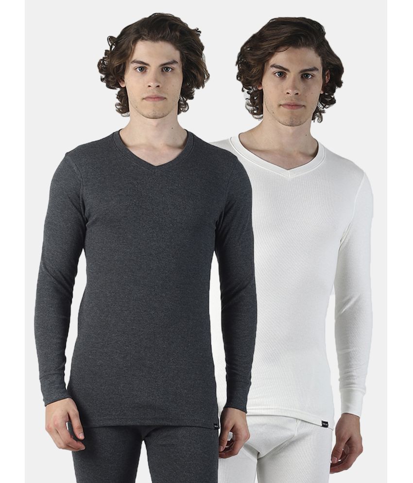     			Force NXT Pack of 2 Cotton Blend Men's Thermal Tops ( Multicolor )