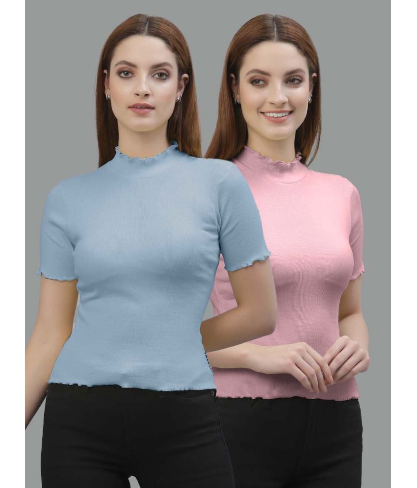     			Friskers Coral Cotton Women's Regular Top ( Pack of 2 )