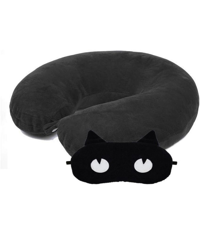     			JUZZII Black Neck Pillow,Eye Shade ( Pack of 2 )