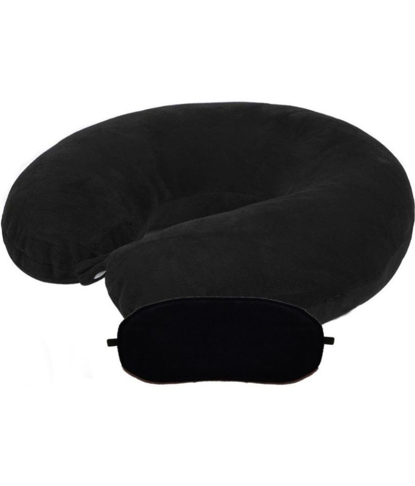     			JUZZII Black Neck Pillow,Eye Shade ( Pack of 2 )