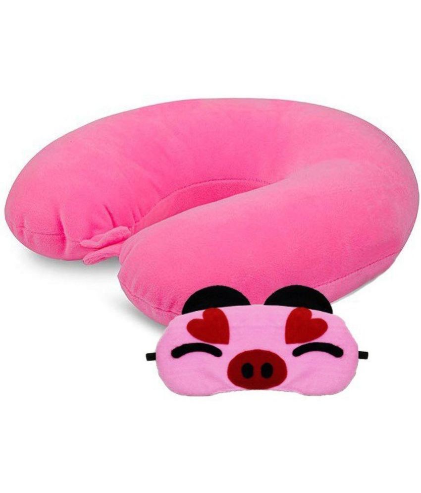    			JUZZII Pink Neck Pillow,Eye Shade ( Pack of 2 )