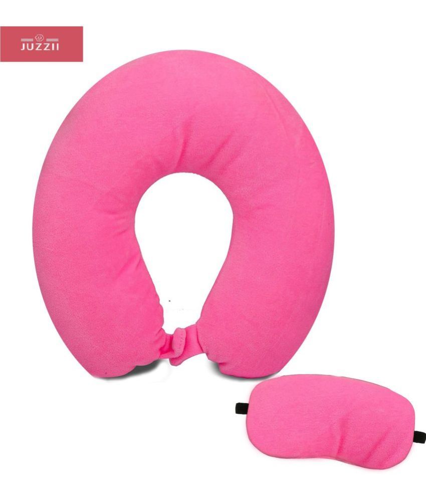     			JUZZII Pink Neck Pillow,Eye Shade ( Pack of 2 )