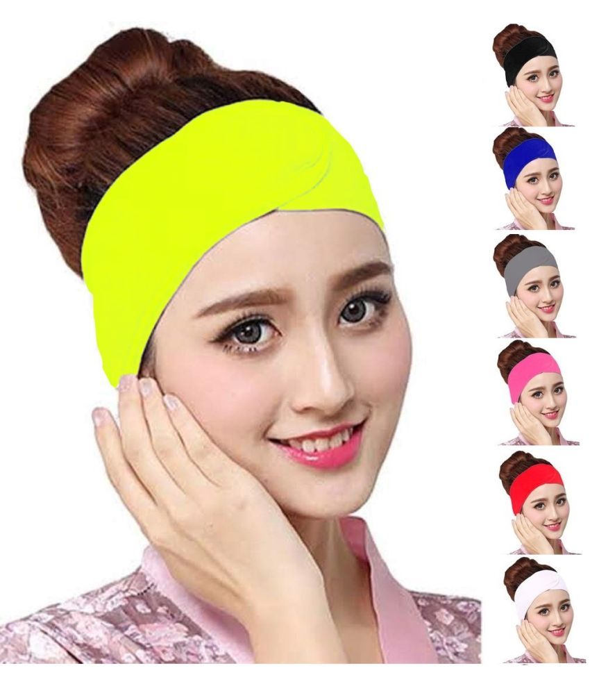     			JUZZII Yellow Velvet Women's Headwrap ( Pack of 1 )