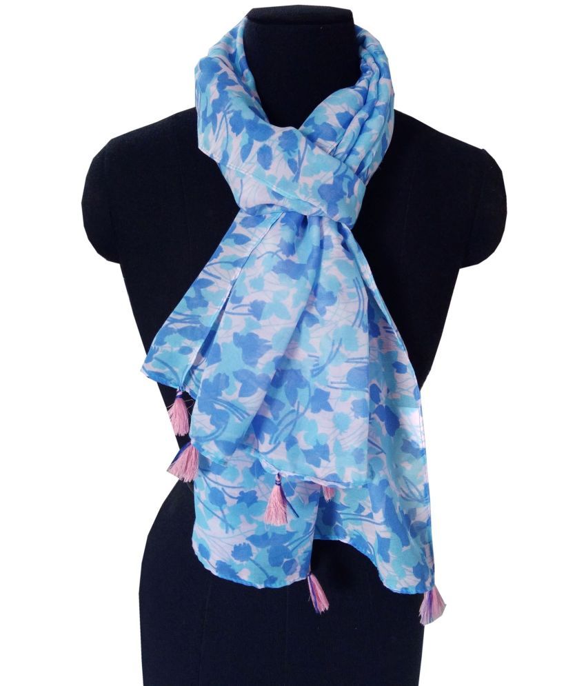     			JVNINE Blue Polyester Women's Stole ( Pack of 1 )