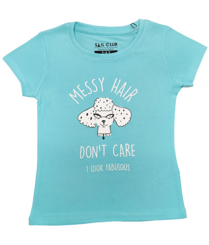     			SAIL CLUB Blue 100% Cotton Girls T-Shirt ( Pack of 1 )