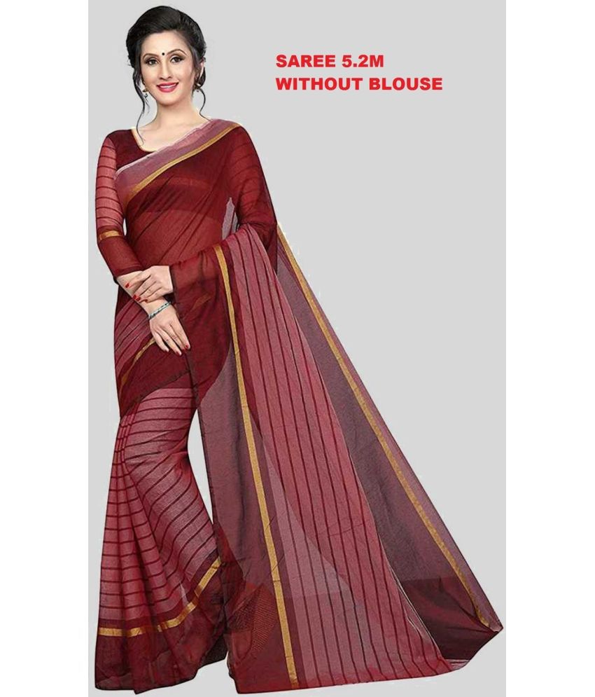     			Saadhvi Cotton Silk Applique Saree Without Blouse Piece - Purple ( Pack of 2 )