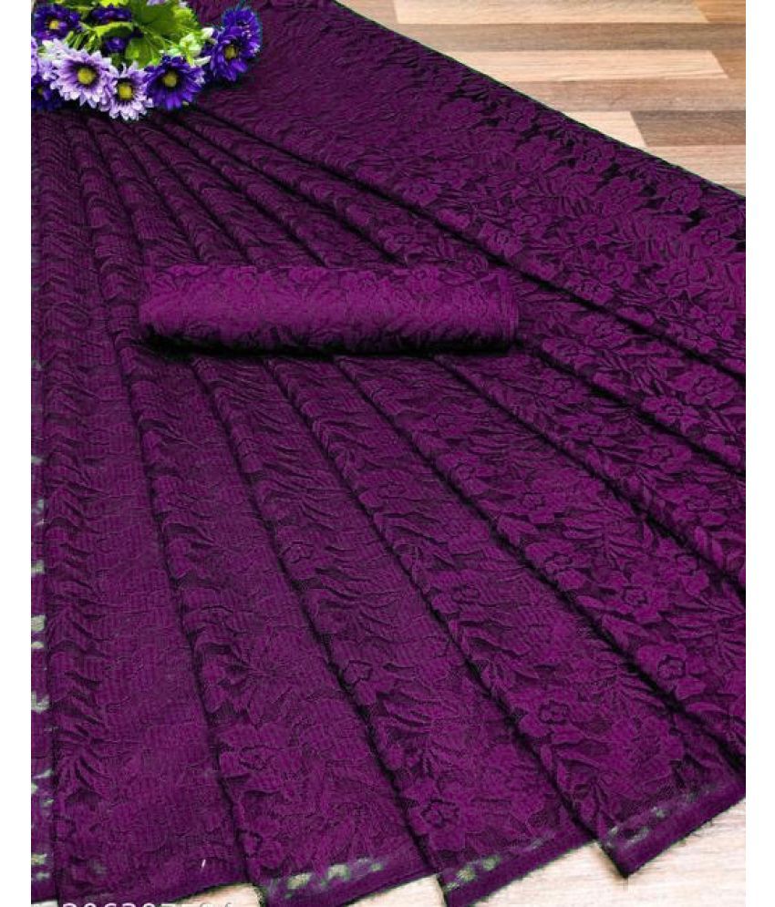     			Saadhvi Cotton Silk Applique Saree Without Blouse Piece - Wine ( Pack of 1 )