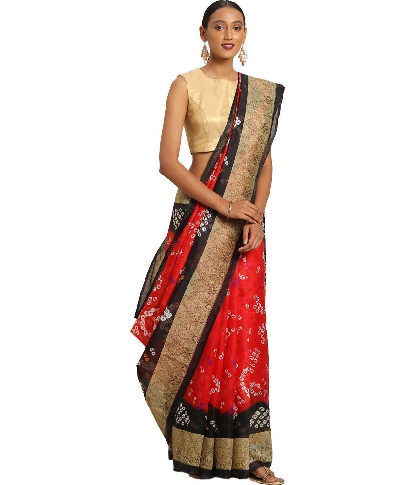     			Saadhvi Cotton Silk Applique Saree Without Blouse Piece - Multicolor ( Pack of 1 )