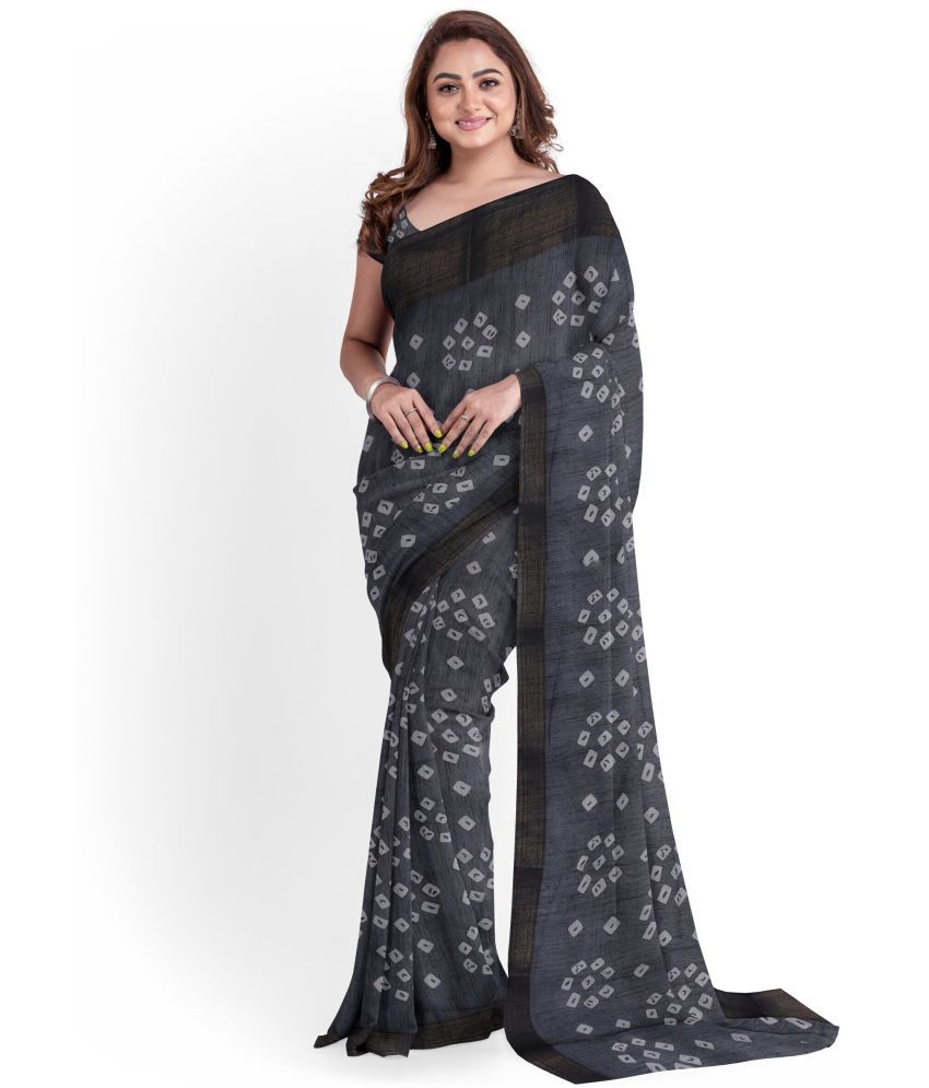     			Saadhvi Cotton Silk Applique Saree Without Blouse Piece - Black ( Pack of 1 )