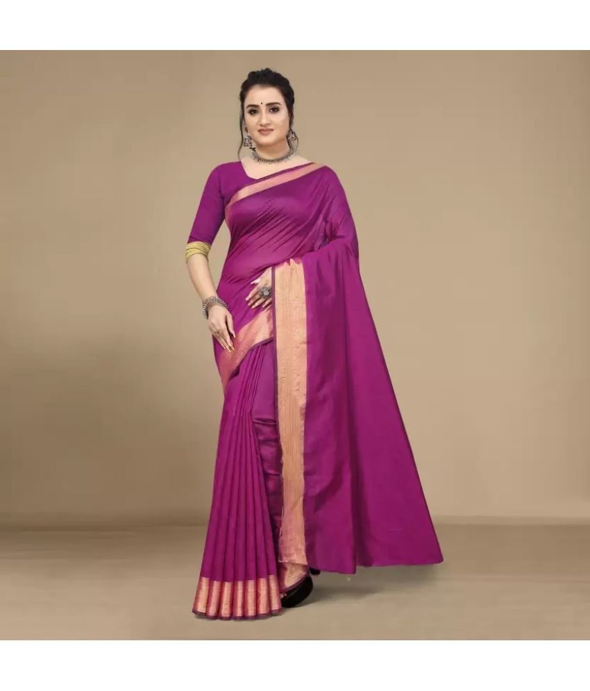     			Saadhvi Cotton Silk Applique Saree Without Blouse Piece - Pink ( Pack of 2 )