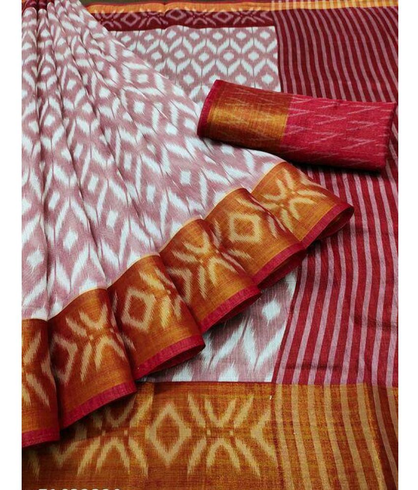     			Saadhvi Cotton Silk Solid Saree With Blouse Piece - Maroon ( Pack of 1 )