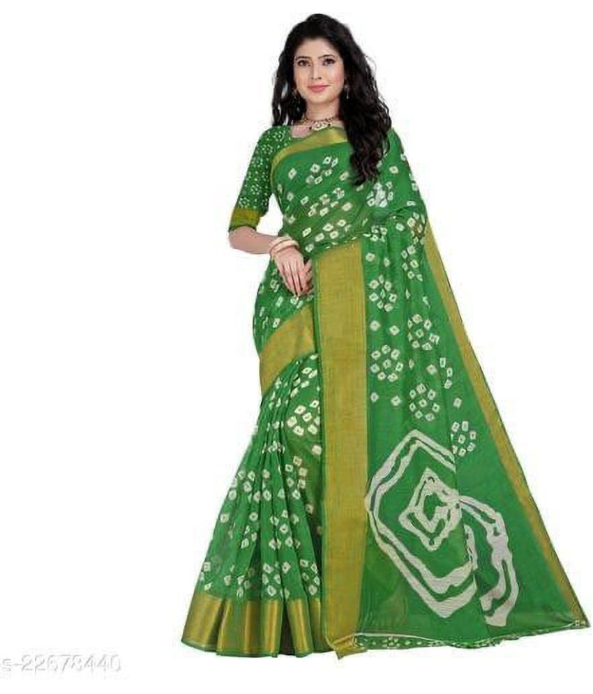     			Saadhvi Net Cut Outs Saree With Blouse Piece - green ( Pack of 1 )