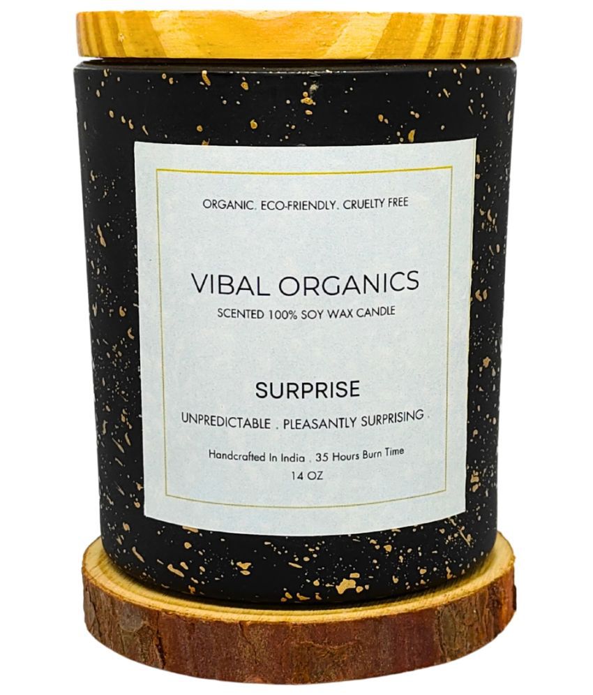     			Vibal Organics Black Jar Candle 10 cm ( Pack of 1 )