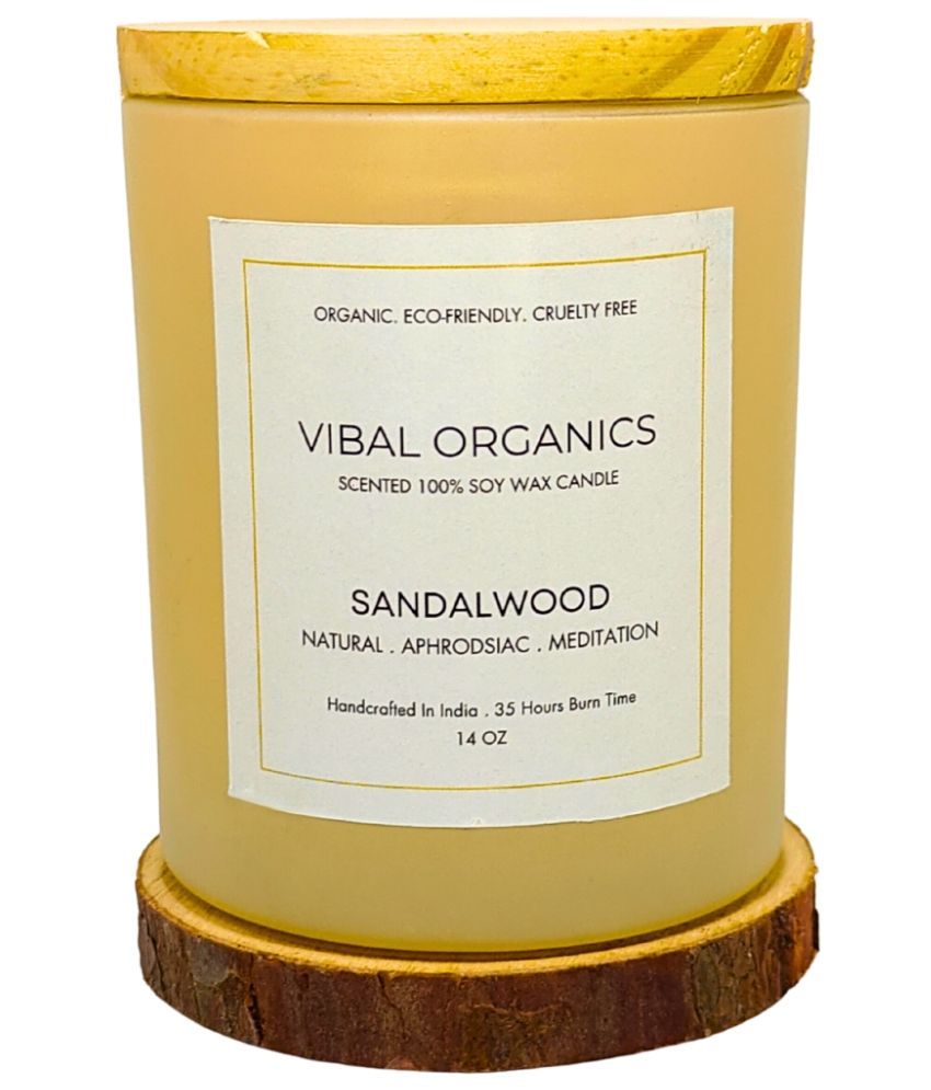     			Vibal Organics Yellow Sandalwood Jar Candle 10 cm ( Pack of 1 )
