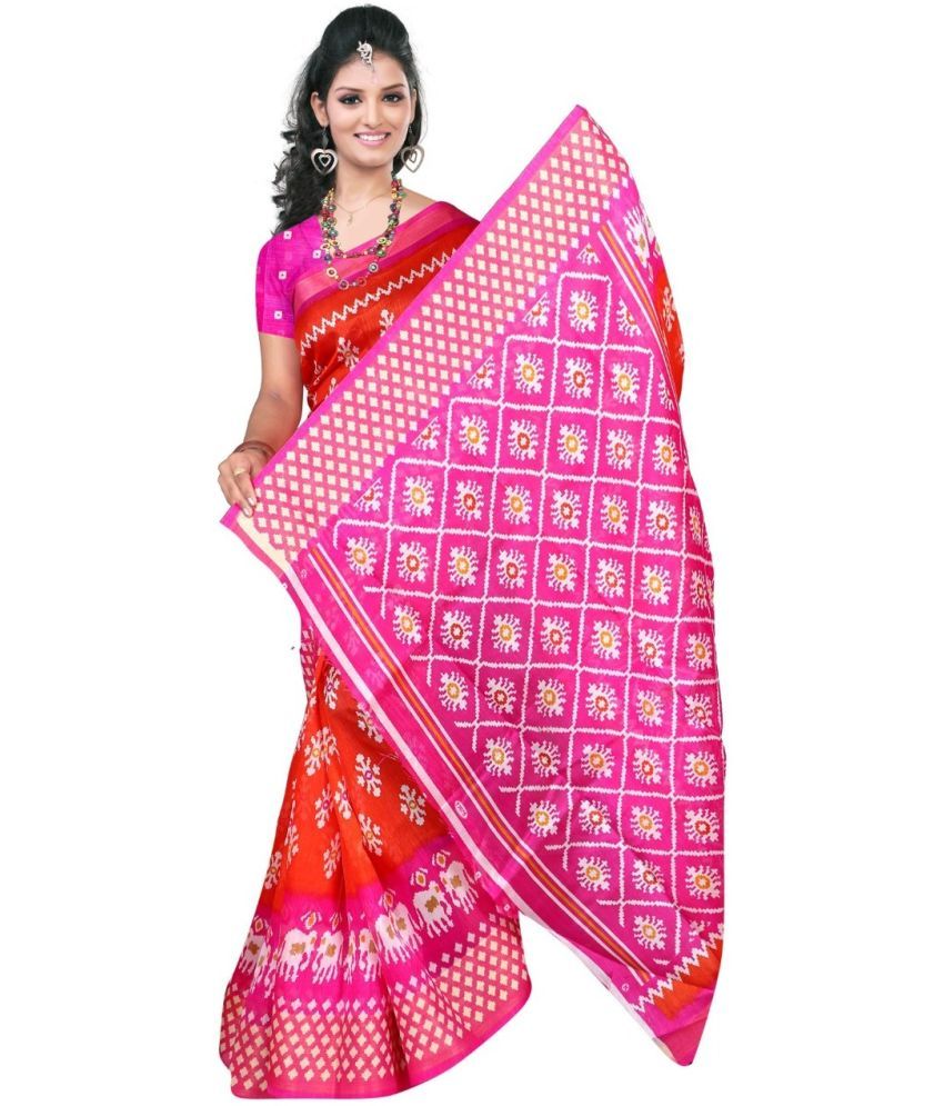     			Vkaran Cotton Silk Applique Saree Without Blouse Piece - White ( Pack of 1 )