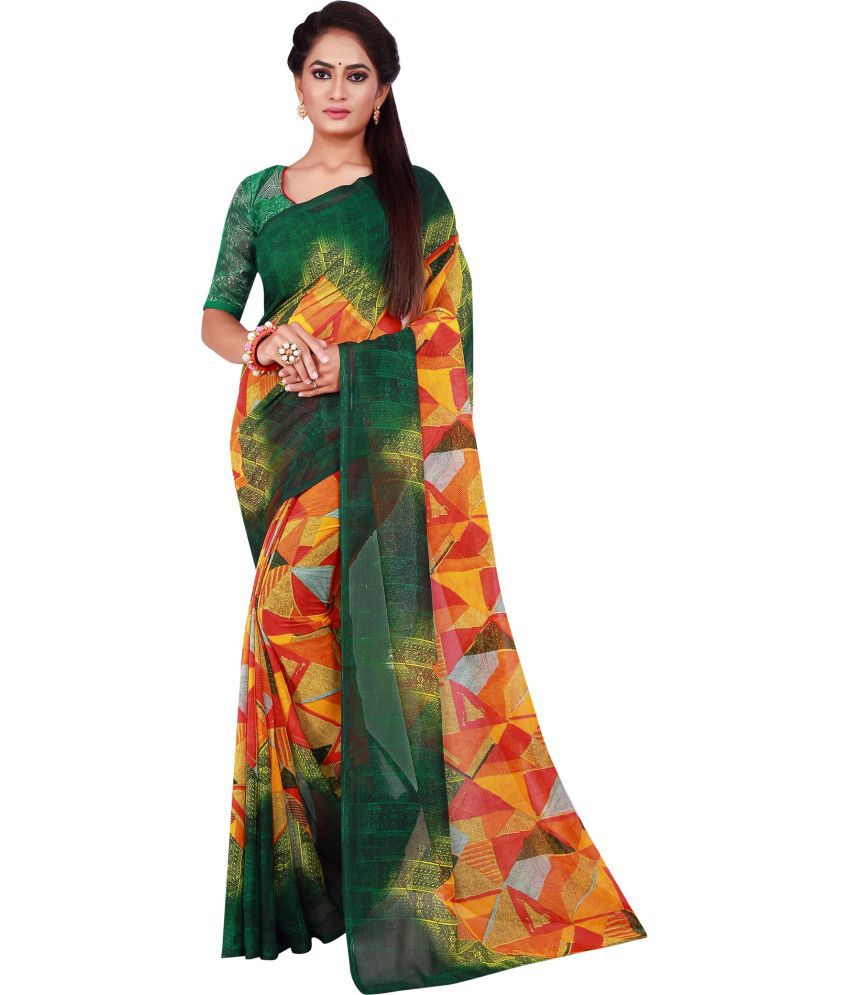     			Vkaran Cotton Silk Solid Saree Without Blouse Piece - Multicolor ( Pack of 1 )