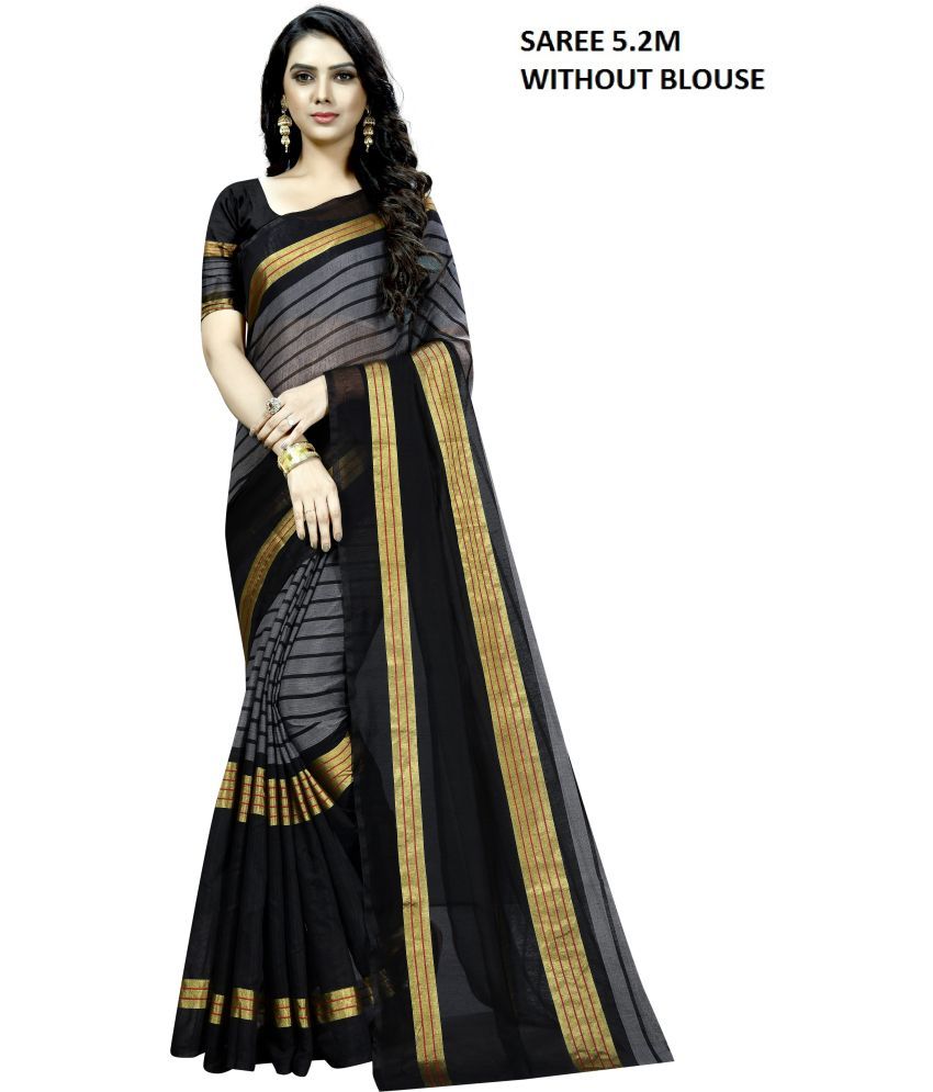     			Vkaran Net Cut Outs Saree With Blouse Piece - Mustard ( Pack of 1 )