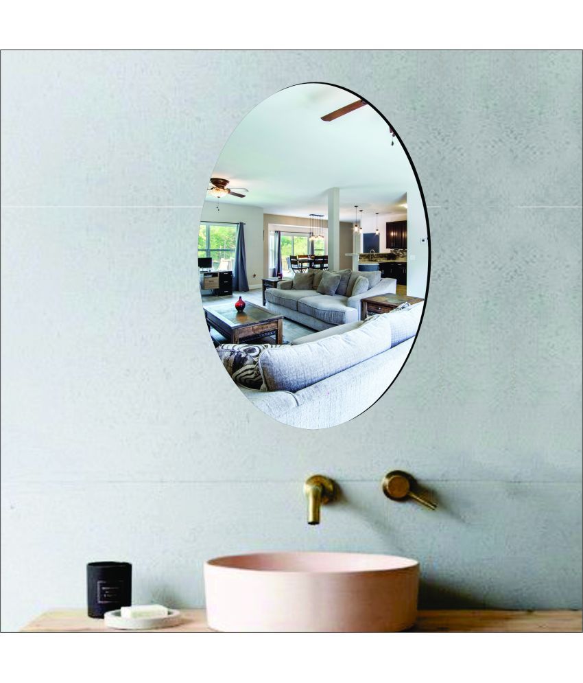     			WallDaddy Mirror Sticker for Wall on Tiles Unbreakable Plastic Wall Mirror Adhesive Mirror Sticker (30 * 20 CM, Unframed, Silver)