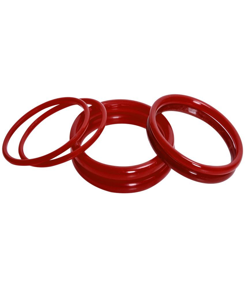     			Bovzen Red Bangle Set ( Pack of 1 )