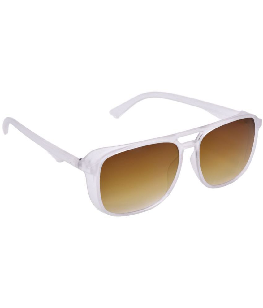     			Hrinkar White Rectangular Sunglasses ( Pack of 1 )