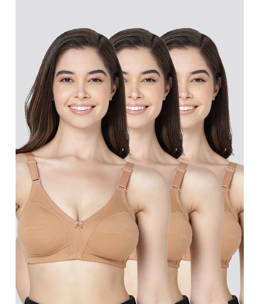     			Kalyani Pack of 3 Cotton Blend Non Padded Women's Minimizer Bra ( Camel ) ANAYA