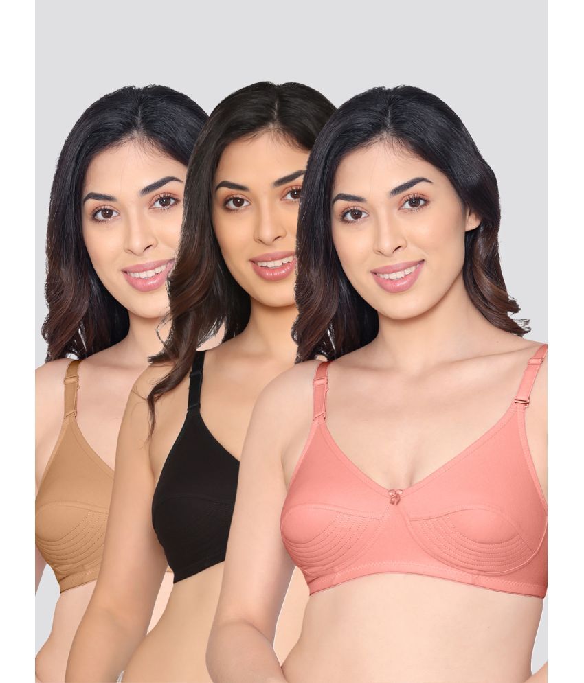     			Kalyani Multicolor Cotton Blend Non Padded Women's Everyday Bra ( Pack of 3 )