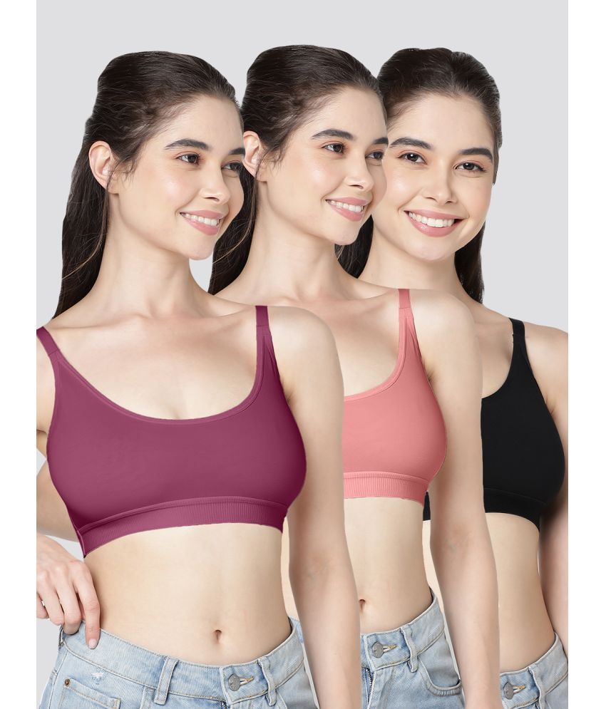     			Kalyani Pack of 3 Cotton Blend Non Padded Women's Teenage Bra ( Multicolor ) CATHY