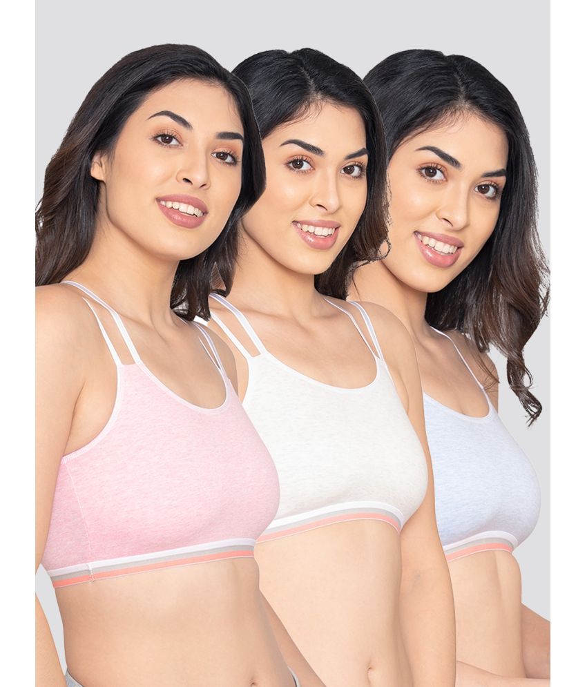     			Kalyani Pack of 3 Lycra Non Padded Women's Shaping Bra ( Multicolor ) CANDY