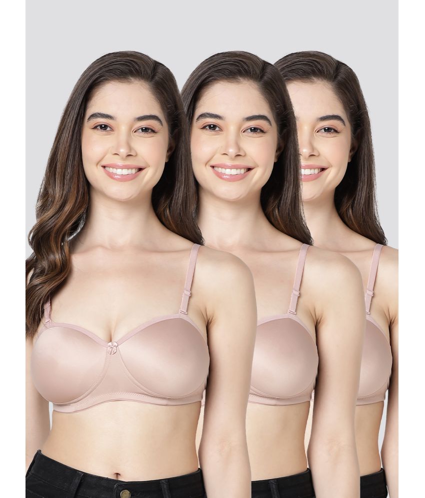     			Kalyani Pack of 3 Cotton Blend Lightly Padded Women's Balconette Bra ( Nude ) LESLIE