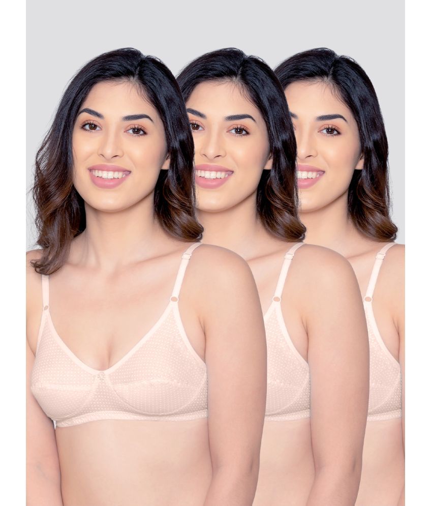     			Kalyani Pack of 3 Cotton Non Padded Women's Everyday Bra ( Peach ) ELIN