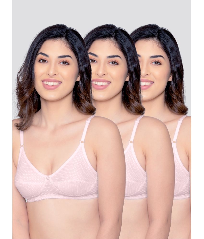     			Kalyani Pack of 3 Cotton Non Padded Women's Everyday Bra ( Pink ) ELIN