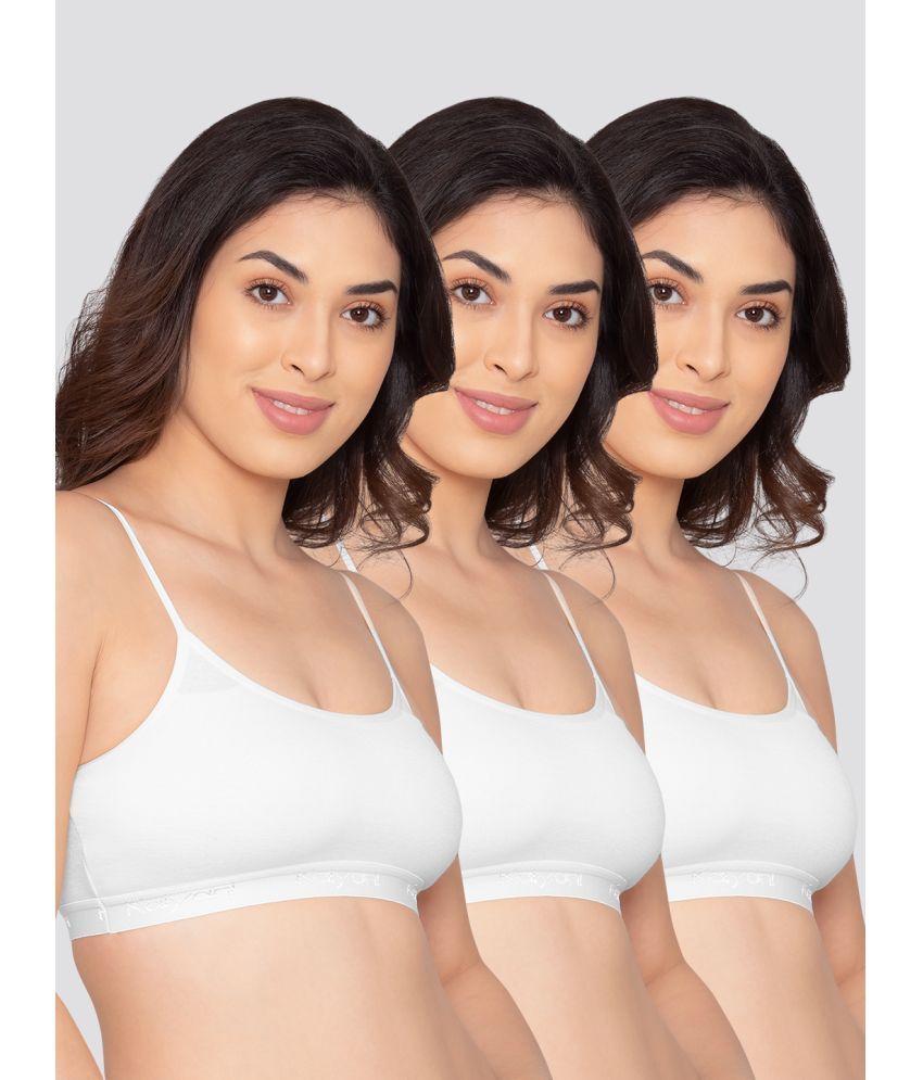     			Kalyani Pack of 3 Cotton Non Padded Women's Teenage Bra ( White ) SANORITA