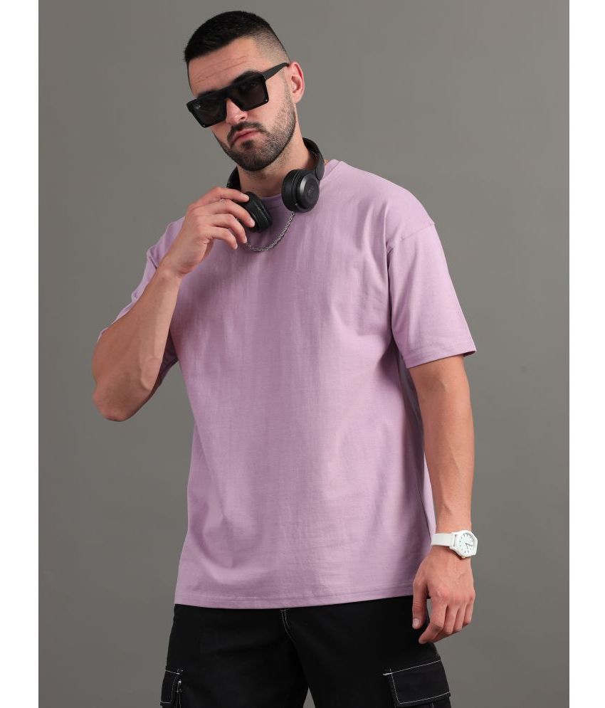     			Paul Street Cotton Oversized Fit Solid Half Sleeves Men's T-Shirt - Mauve ( Pack of 1 )