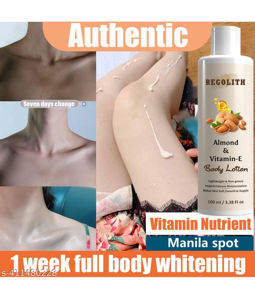     			REGOLITH Almond & Vitamin E Body Lotion For Whitening & Brightening Skin, 100 ml (Pack of 1)