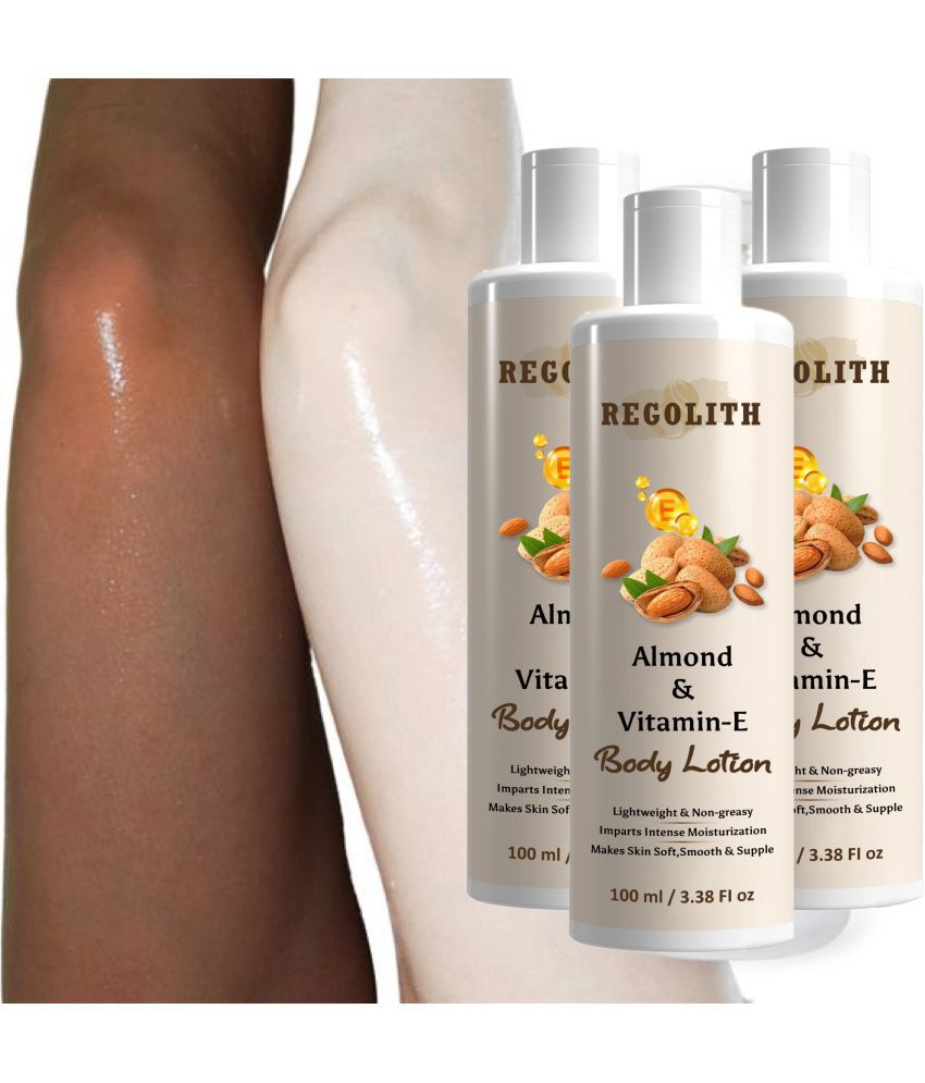     			REGOLITH Almond & Vitamin E Body Lotion For Whitening & Brightening Skin, 100 ml (Pack of 3)