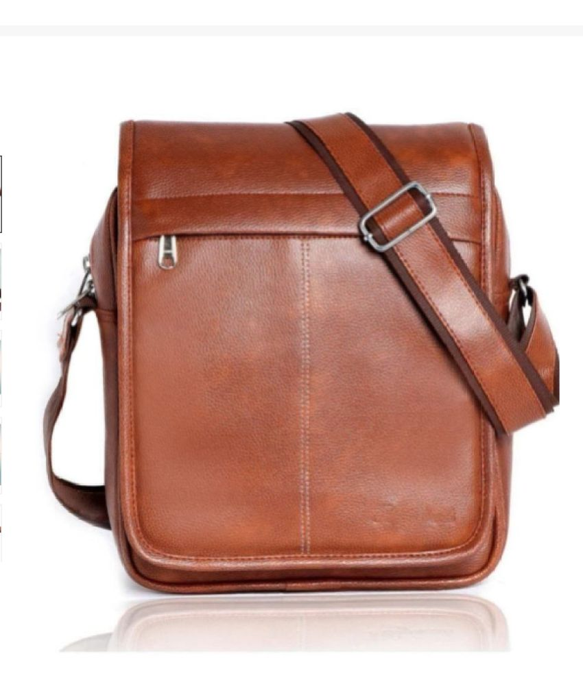     			Raylan Brown Solid Messenger Bag