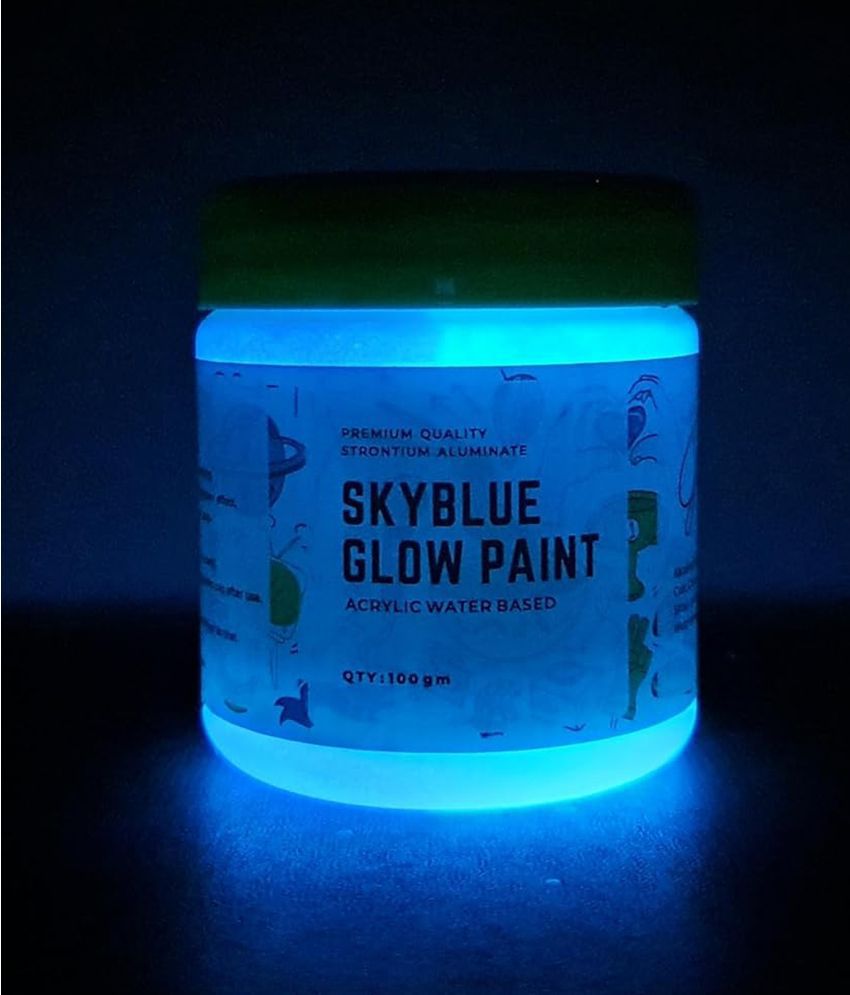     			Sky Blue Glow in Dark Acrylic Paint | Night Glow Paint - 100 grams