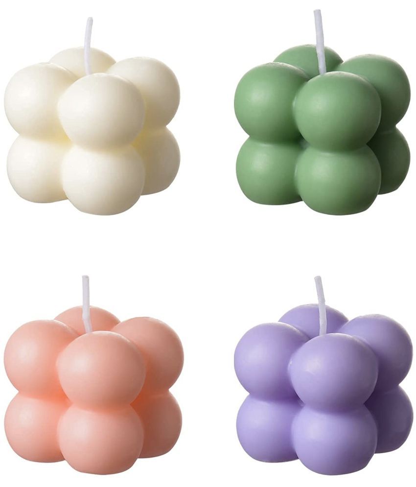     			Be Calm - Made by Sapi's Multicolour Floral Votive Candle 4 cm ( Pack of 4 )