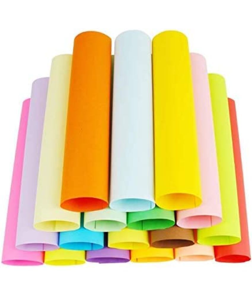     			ECLET 100 pcs Color A4 Medium Size Sheets (10 colour X 10 Sheet) 10 Sheets Each Color Art and Craft Paper Double Sided Colored(Length -27.5 cm Width - 20.3 cm) code 133