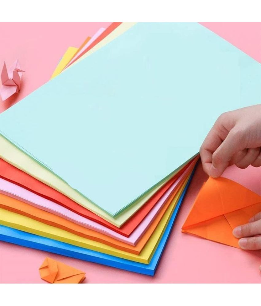     			ECLET 40 pcs Color A4 Medium Size Sheets (10 Sheets Each Color) Art and Craft Paper Double Sided Colored set 264