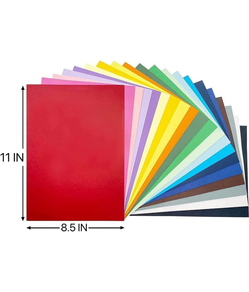     			ECLET 40 pcs Color A4 Medium Size Sheets (10 Sheets Each Color) Art and Craft Paper Double Sided Colored set 39